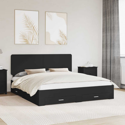 Struttura del letto Nero 200 x 200 cm Legno multistrato