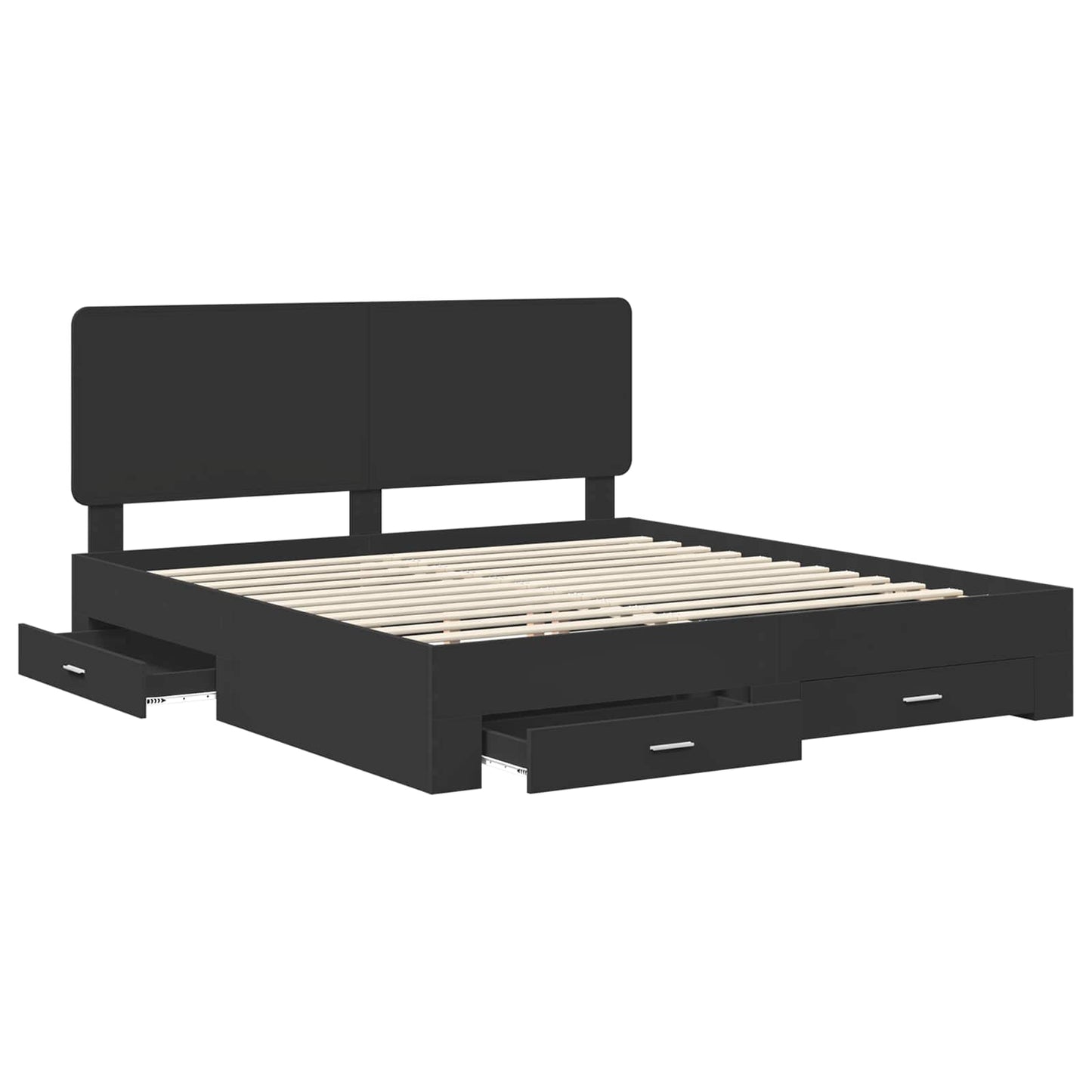 Struttura del letto Nero 200 x 200 cm Legno multistrato