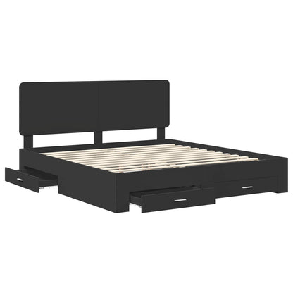 Struttura del letto Nero 200 x 200 cm Legno multistrato