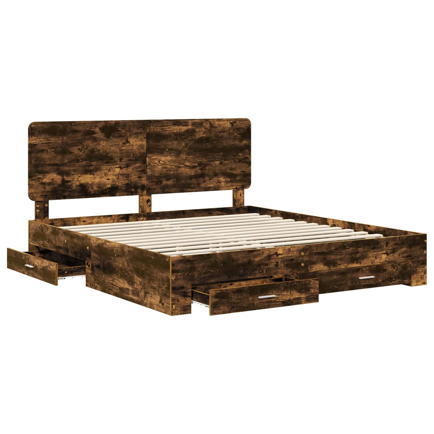 Struttura del letto Rovere fumÃ© 200 x 200 cm Legno multistrato