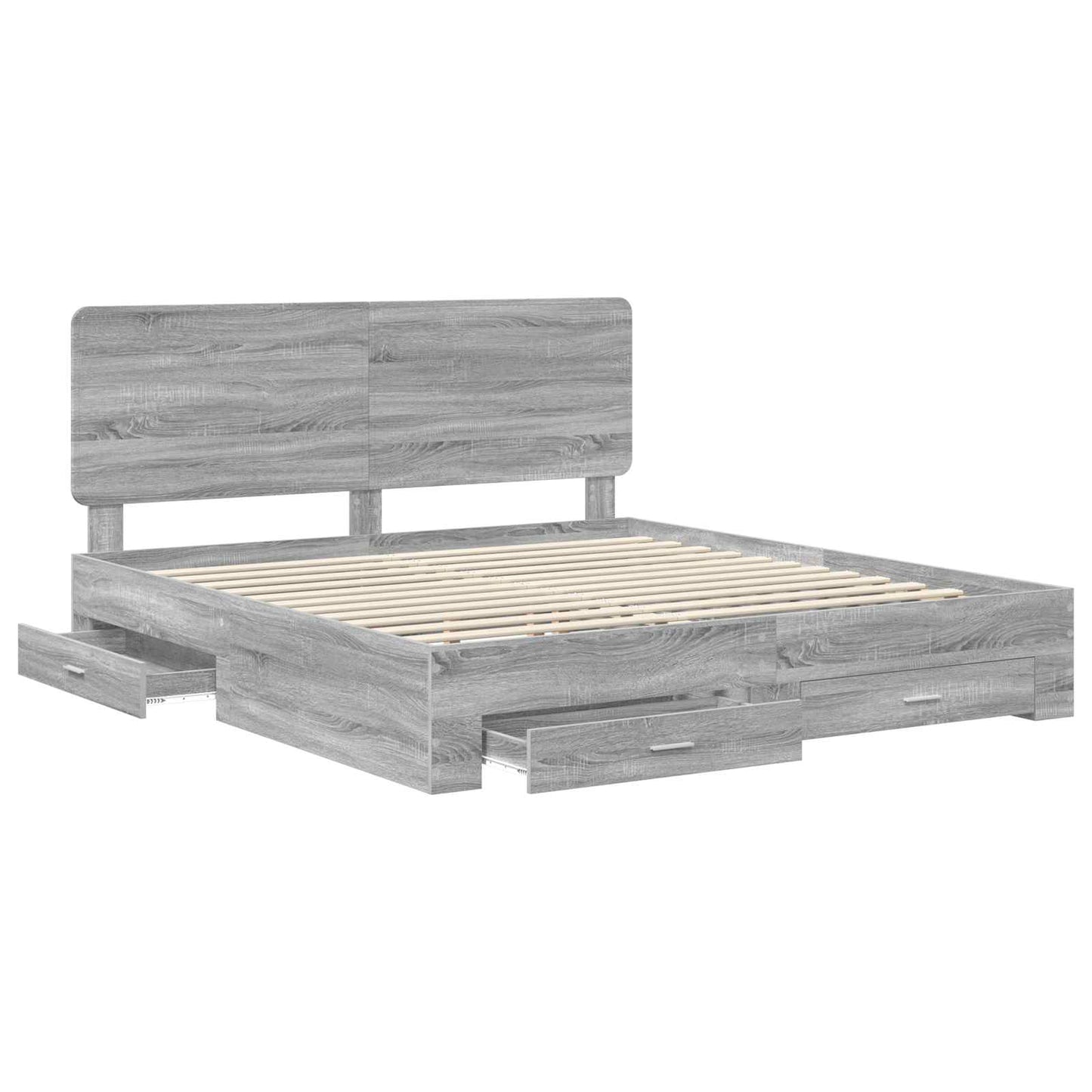 Struttura del letto con testiera Grigio Sonoma 200 x 200 cm