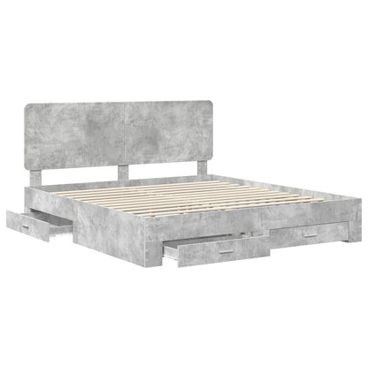 Struttura del letto con testiera Grigio cemento 180 x 200 cm