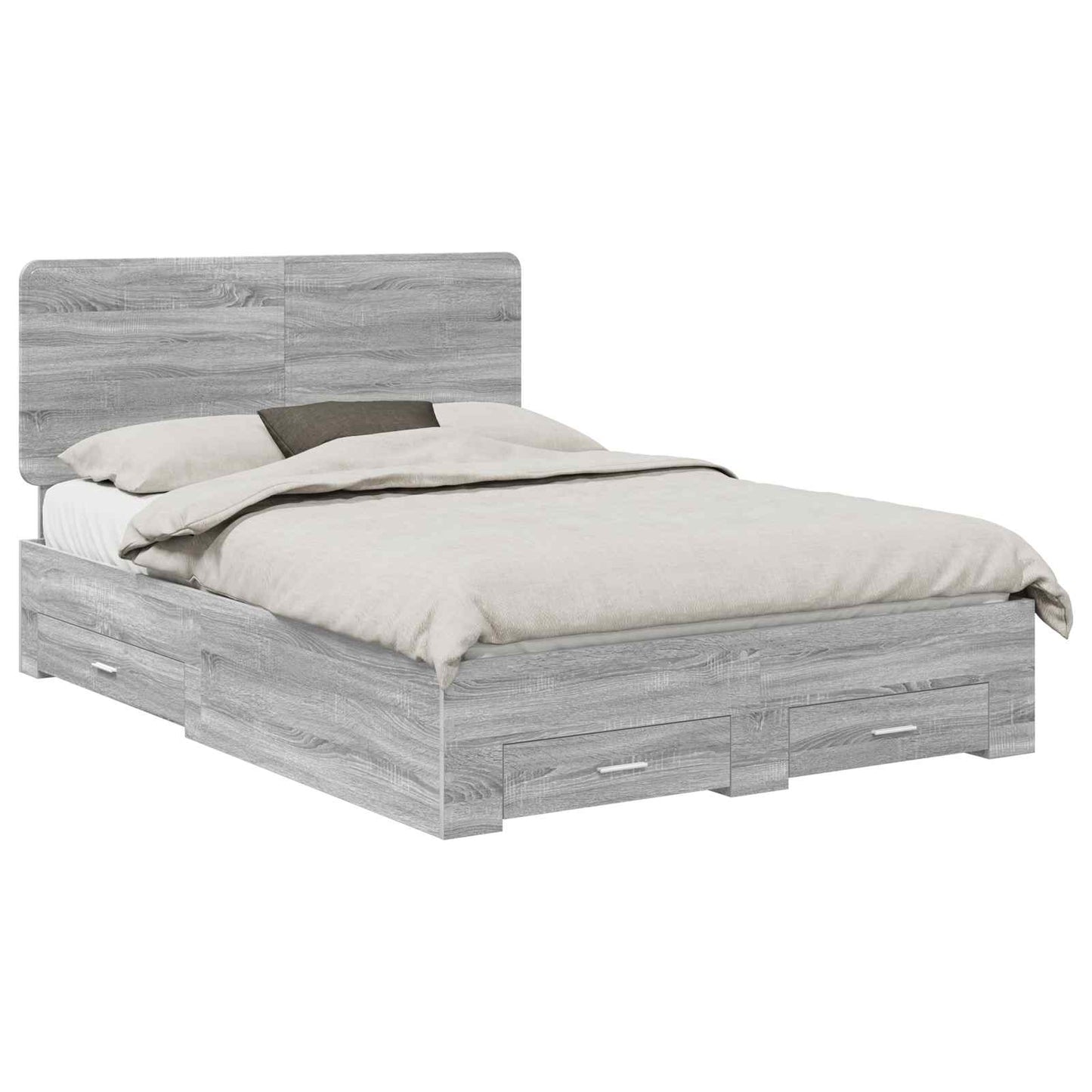 Struttura del letto con testiera Grigio Sonoma 160 x 200 cm