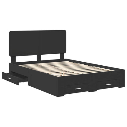 Struttura del letto Nero 150 x 200 cm Legno multistrato