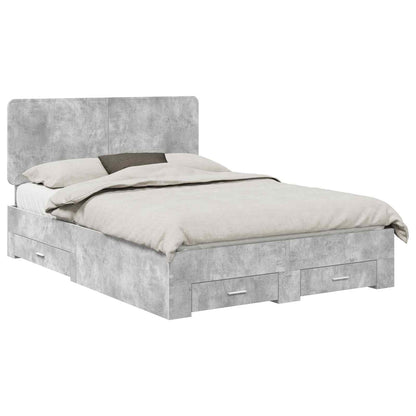 Struttura del letto con testiera Grigio cemento 140 x 200 cm