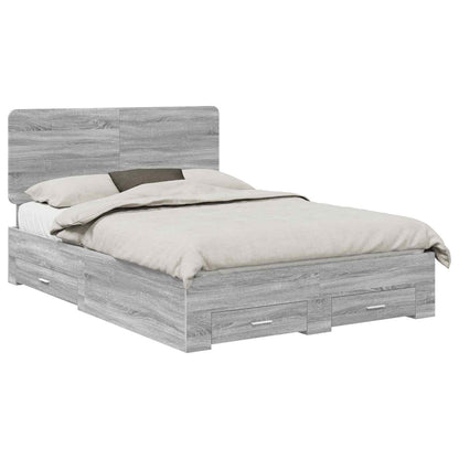 Struttura del letto con testiera Grigio Sonoma 140 x 200 cm