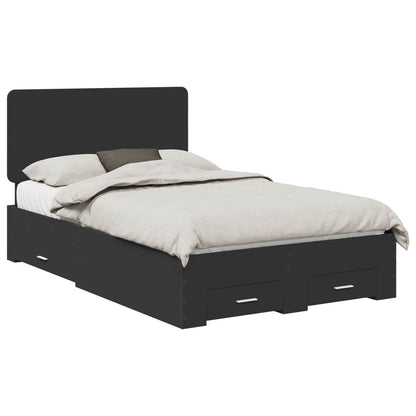 Struttura del letto Nero 135 x 190 cm Legno multistrato