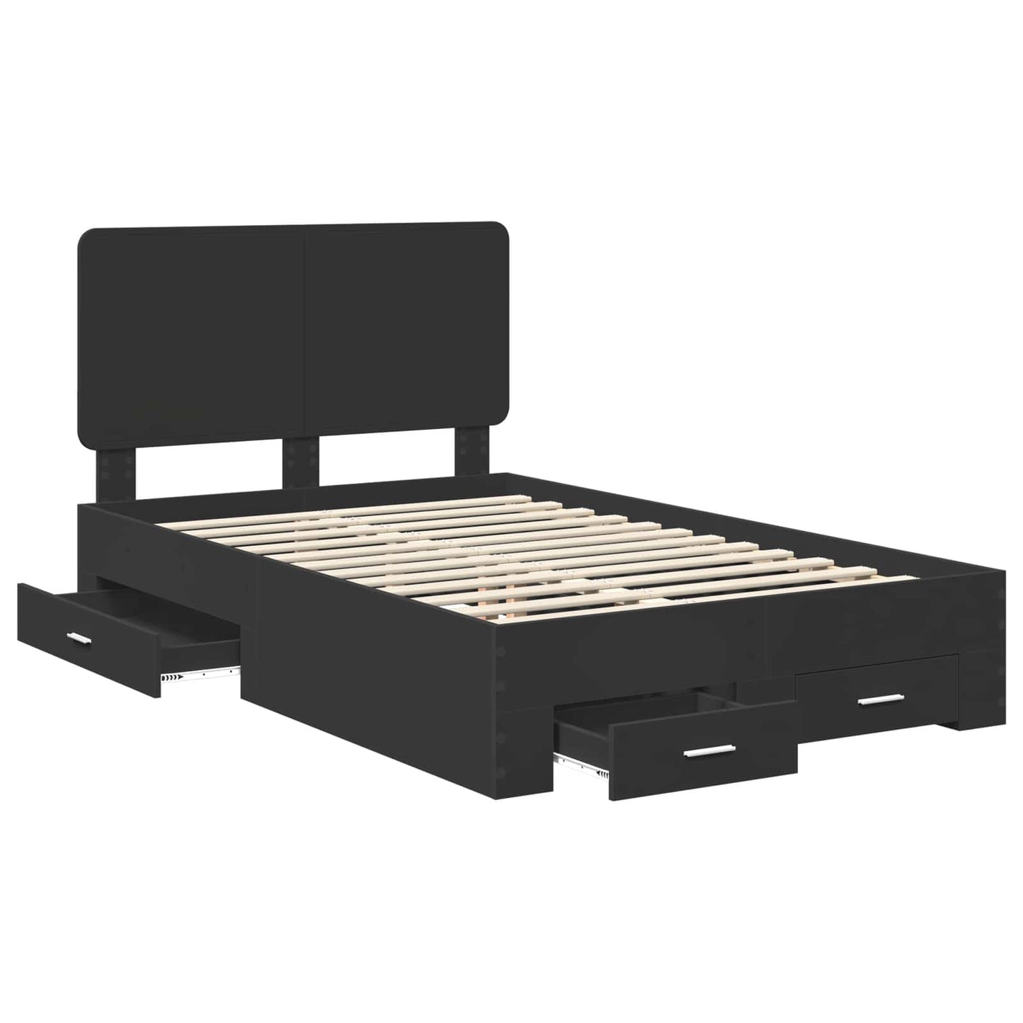 Struttura del letto Nero 135 x 190 cm Legno multistrato