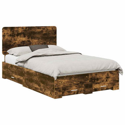 Struttura del letto Rovere fumÃ© 135 x 190 cm Legno multistrato