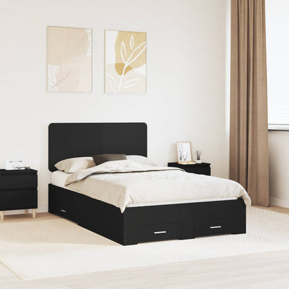 Struttura del letto Nero 120 x 190 cm Legno multistrato