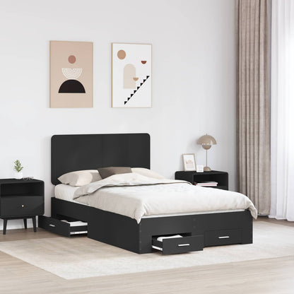 Struttura del letto Nero 120 x 190 cm Legno multistrato