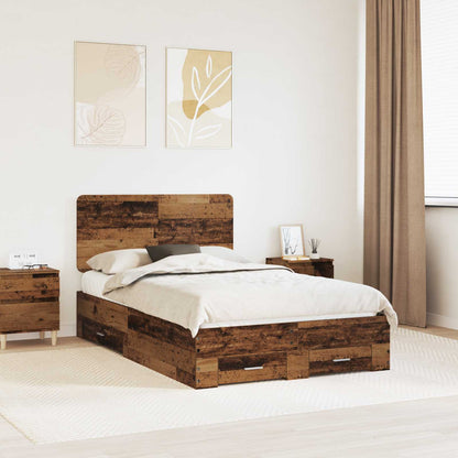 Struttura del letto con testiera Legno vecchio 120 x 190 cm