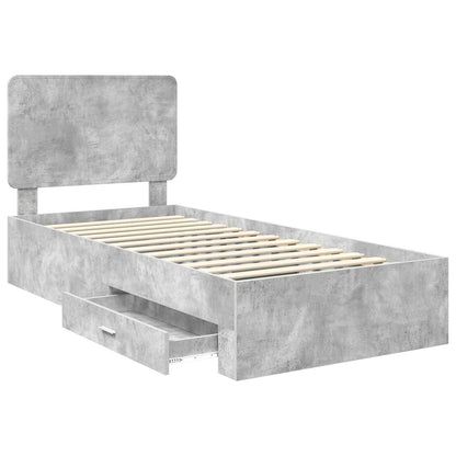 Struttura del letto con testiera Grigio cemento 100 x 200 cm