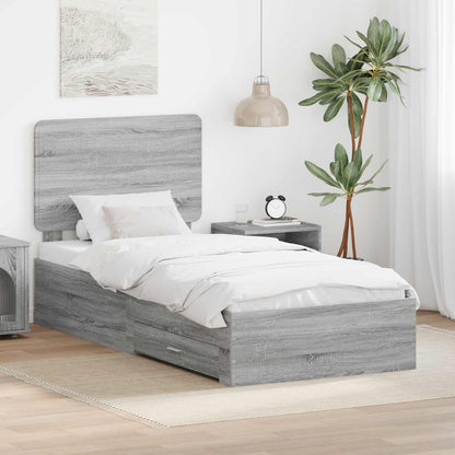 Struttura del letto con testiera Grigio Sonoma 100 x 200 cm
