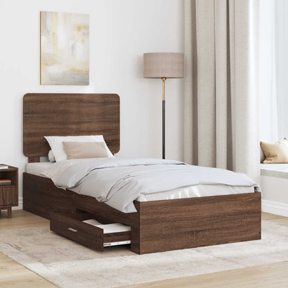 Struttura del letto con testiera Rovere Marrone 100 x 200 cm