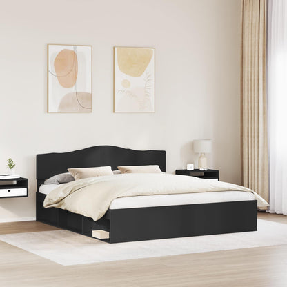 Struttura del letto Nero 200 x 200 cm Pino massello