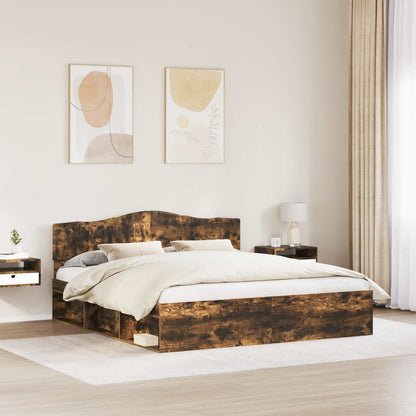 Struttura del letto Rovere fumÃ© 180 x 200 cm Pino massello