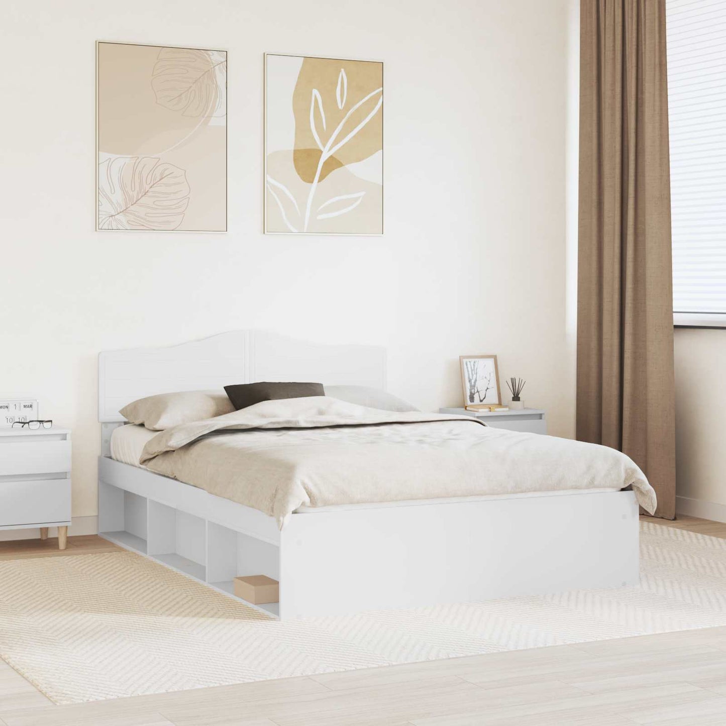 Struttura del letto Bianco 160 x 200 cm Pino massello