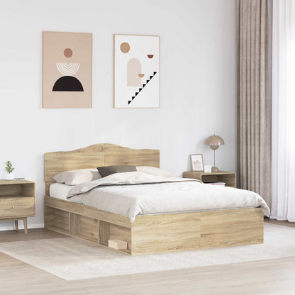 Struttura del letto Rovere Sonoma 150 x 200 cm Pino massello