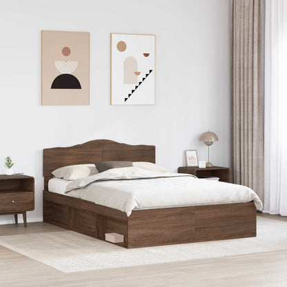 Struttura del letto Rovere Marrone 140 x 200 cm Pino massello