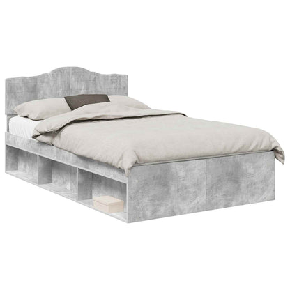 Struttura del letto Grigio ConcretÃ¨ 135 x 190 cm Pino massello