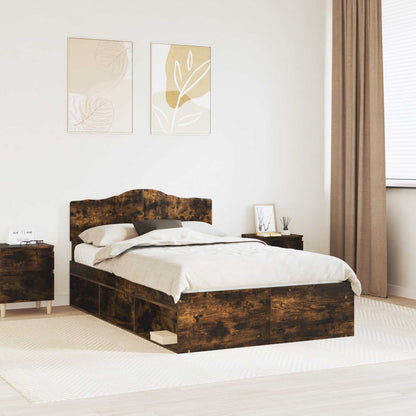 Struttura del letto Rovere fumÃ© 135 x 190 cm Pino massello