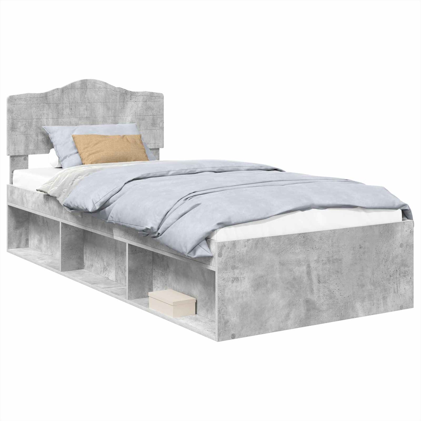 Struttura del letto Grigio ConcretÃ¨ 75 x 190 cm Pino massello