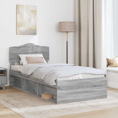 Struttura del letto Grigio Sonoma 75 x 190 cm Pino massello