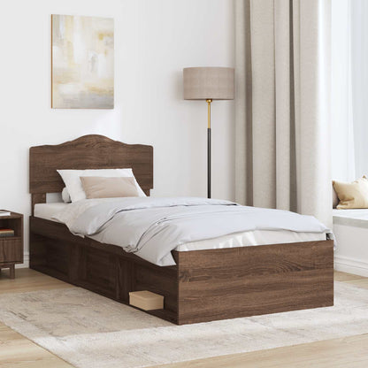 Struttura del letto Rovere Marrone 75 x 190 cm Pino massello