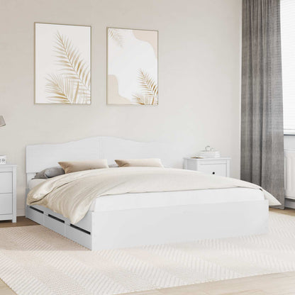 Struttura del letto Bianco 200 x 200 cm Legno Ingegnerizzato
