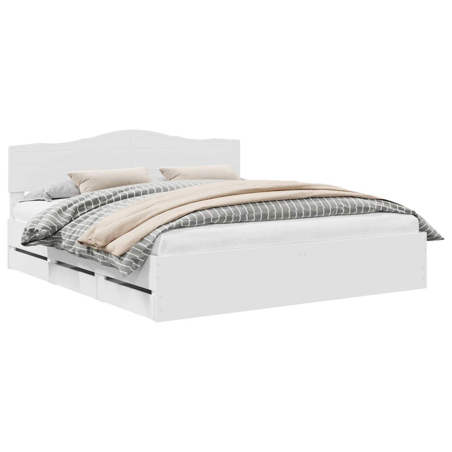 Struttura del letto Bianco 200 x 200 cm Legno Ingegnerizzato