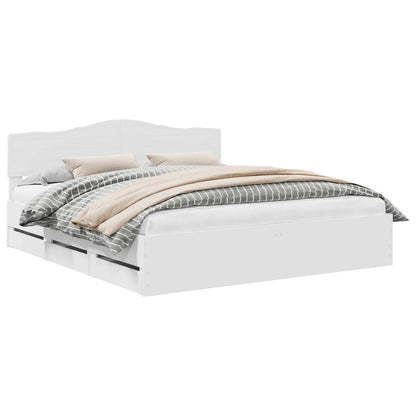 Struttura del letto Bianco 200 x 200 cm Legno Ingegnerizzato