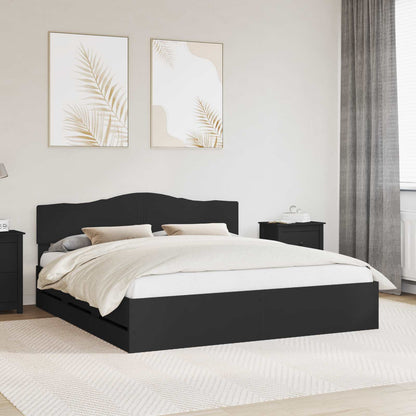 Struttura del letto Nero 200 x 200 cm Legno Ingegnerizzato