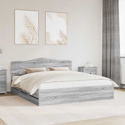 Struttura del letto con cassetto Grigio Sonoma 200 x 200 cm
