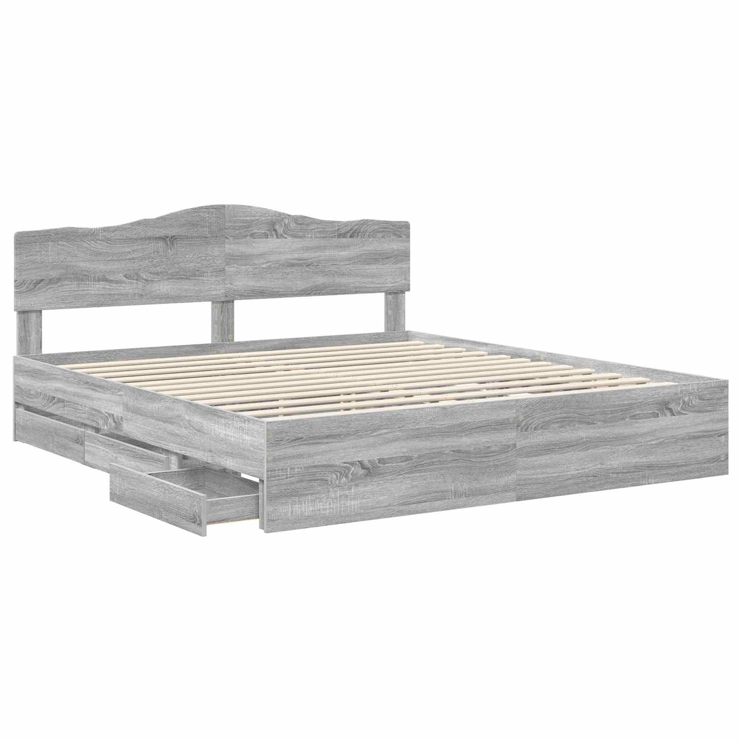 Struttura del letto con cassetto Grigio Sonoma 200 x 200 cm