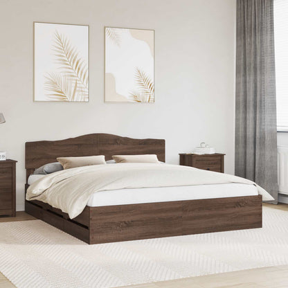 Struttura del letto con cassetto Rovere Marrone 200 x 200 cm
