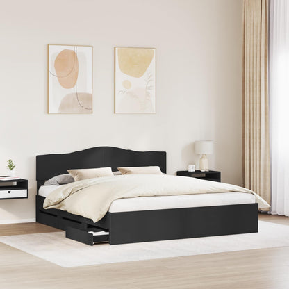 Struttura del letto Nero 180 x 200 cm Legno Ingegnerizzato