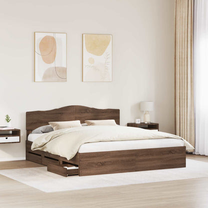 Struttura del letto con cassetto Rovere Marrone 180 x 200 cm