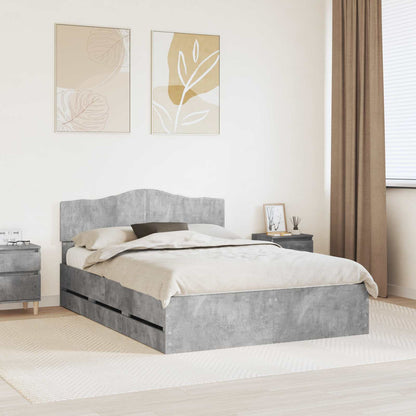 Struttura del letto con cassetto Grigio cemento 140 x 190 cm