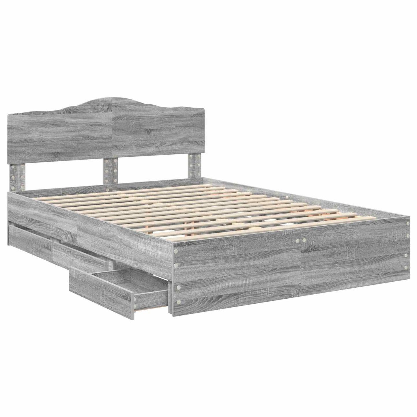 Struttura del letto con cassetto Grigio Sonoma 140 x 190 cm
