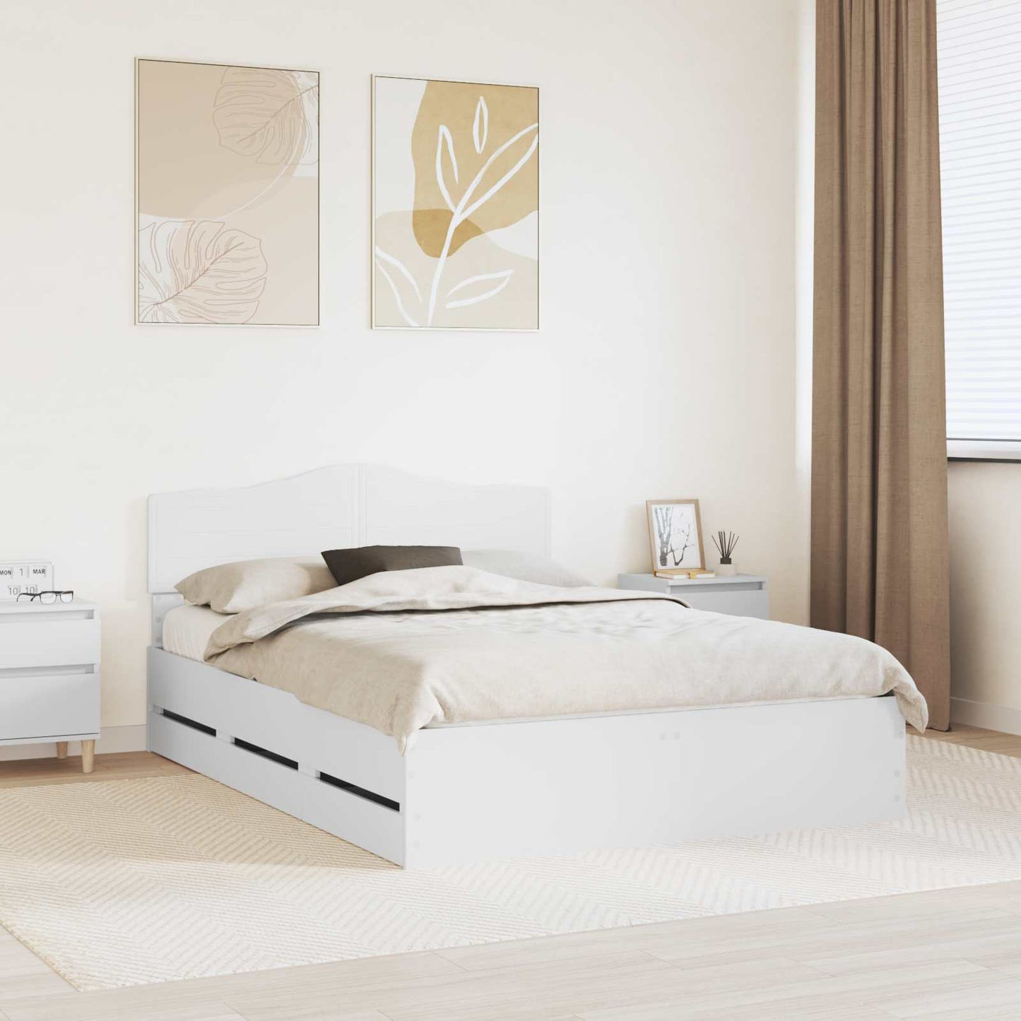 Struttura del letto Bianco 140 x 200 cm Legno Ingegnerizzato