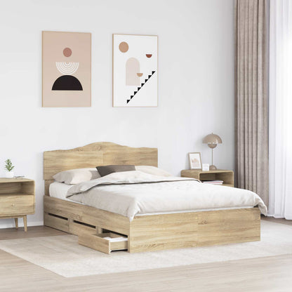 Struttura del letto con cassetto Rovere Sonoma 140 x 200 cm