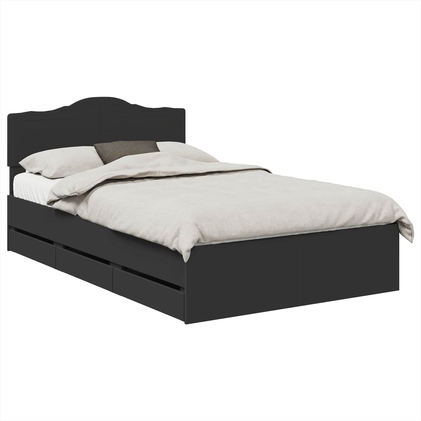 Struttura del letto Nero 135 x 190 cm Legno Ingegnerizzato