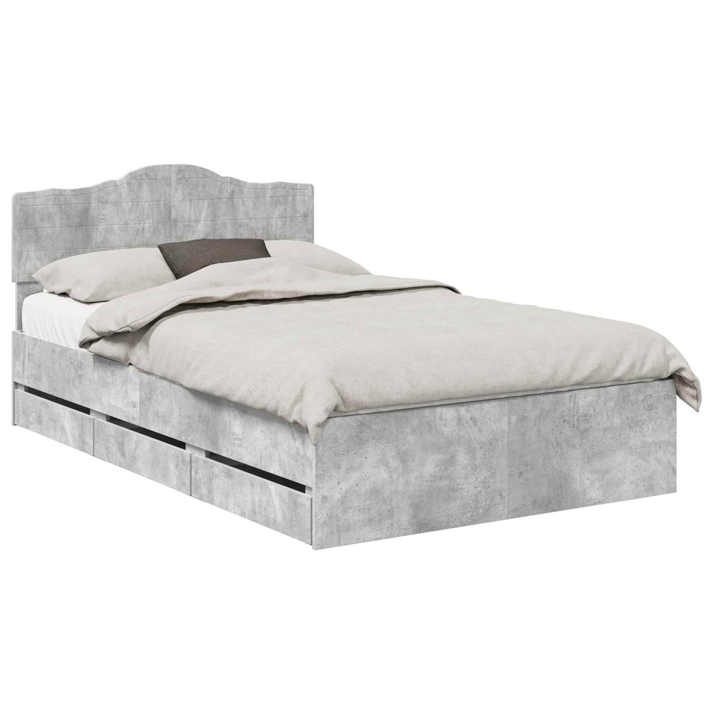 Struttura del letto con cassetto Grigio cemento 120 x 190 cm