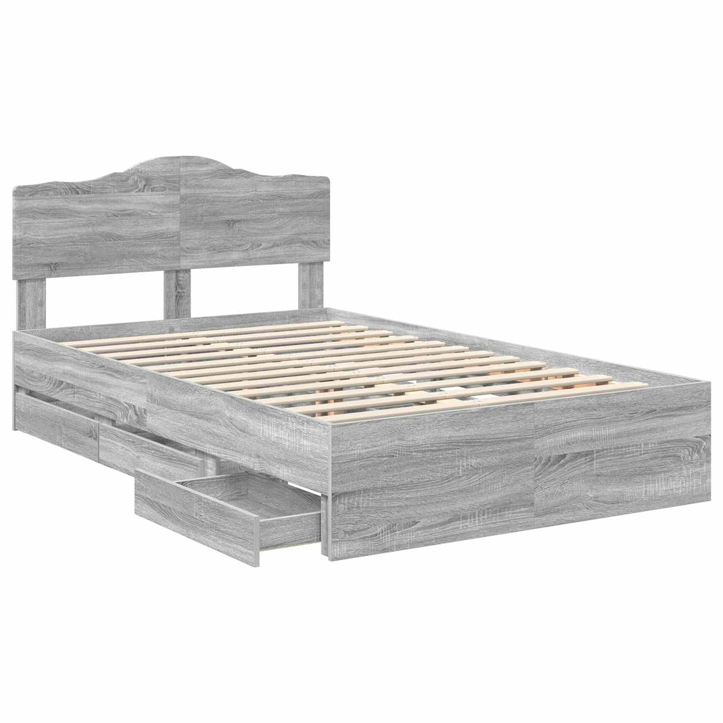 Struttura del letto con cassetto Grigio Sonoma 120 x 190 cm