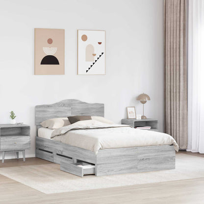 Struttura del letto con cassetto Grigio Sonoma 120 x 200 cm