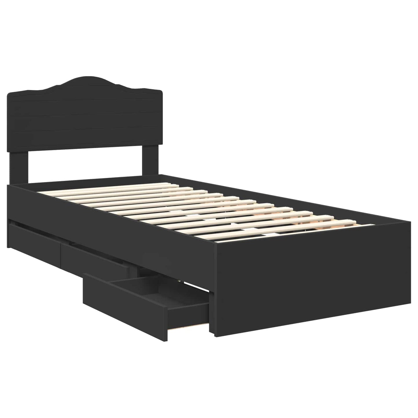 Struttura del letto Nero 90 x 190 cm Legno Ingegnerizzato