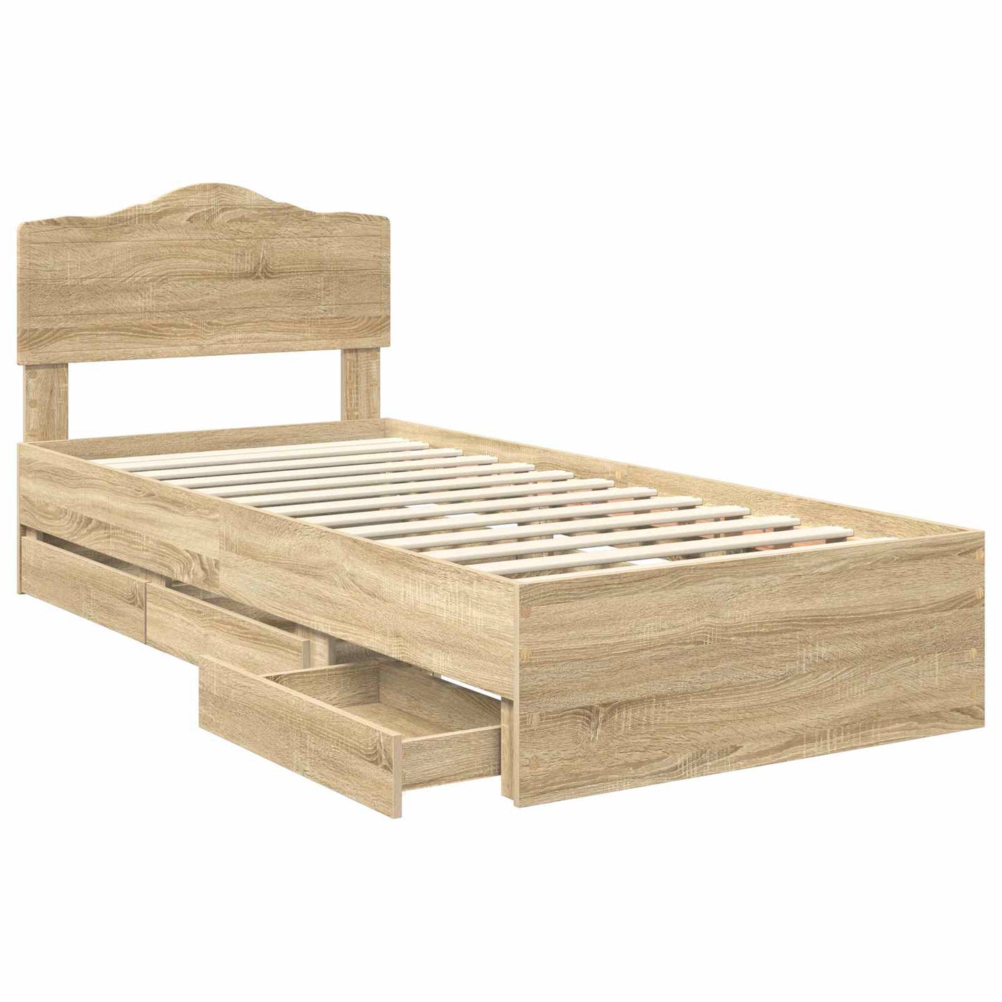 Struttura del letto con cassetto Rovere Sonoma 90 x 190 cm