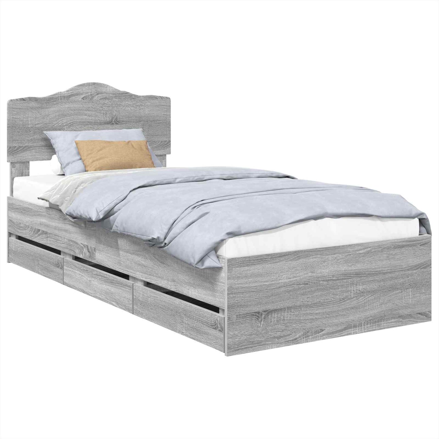 Struttura del letto con cassetto Grigio Sonoma 90 x 190 cm