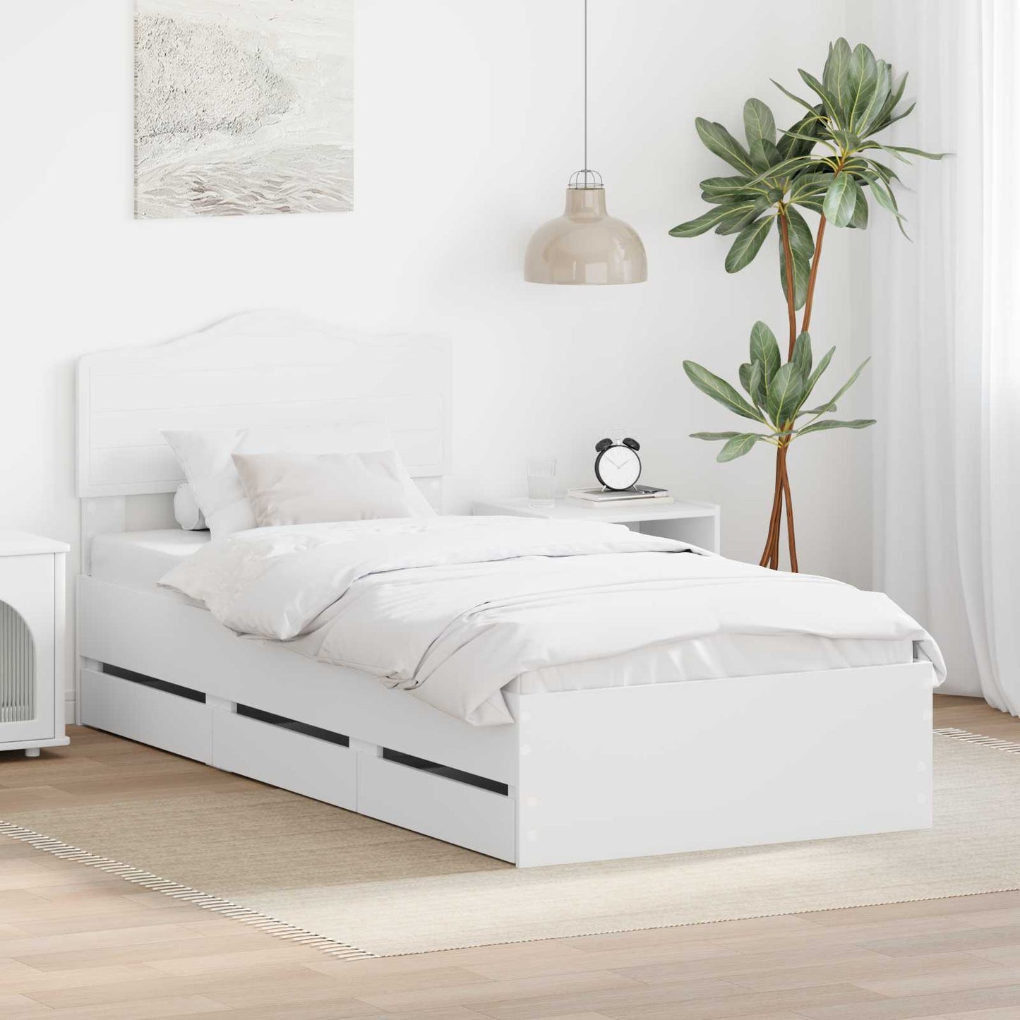 Struttura del letto Bianco 75 x 190 cm Legno Ingegnerizzato
